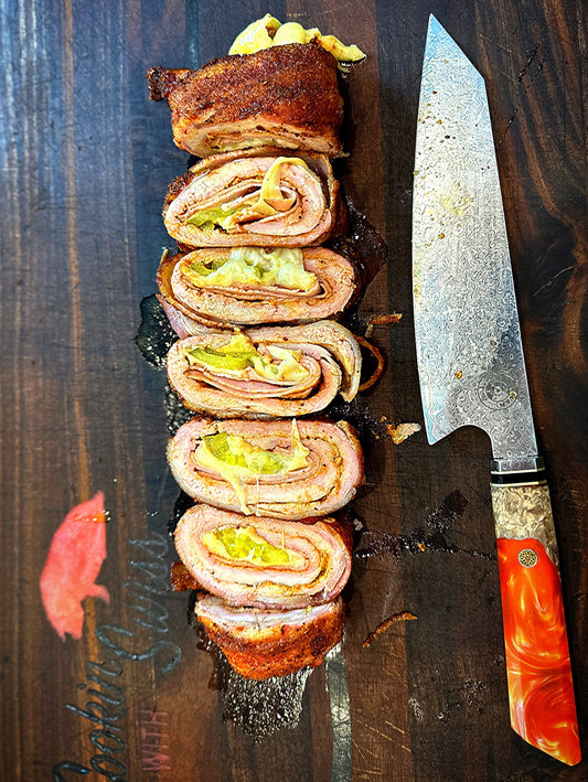 Cuban Sandwich-Stuffed Smoked Pork Tenderloin